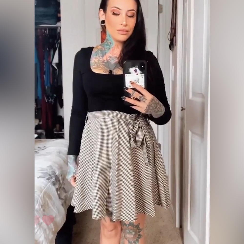 Plaid and Black Dress